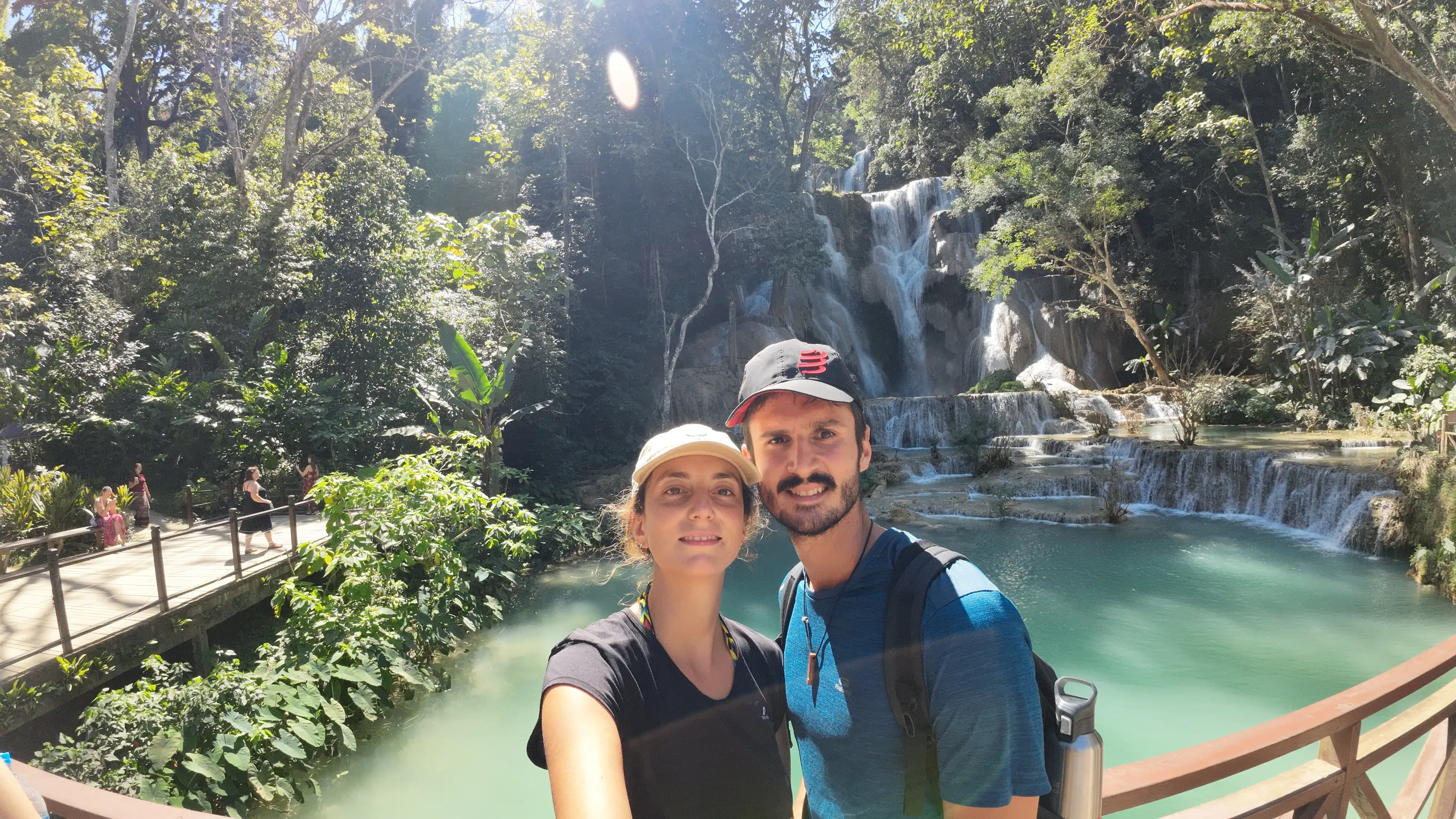 Lele & Sofi in front of Kuang Si falls