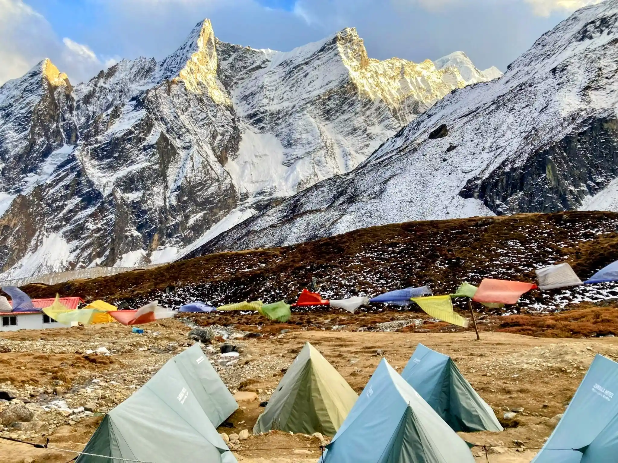 Tents at Larke Pass