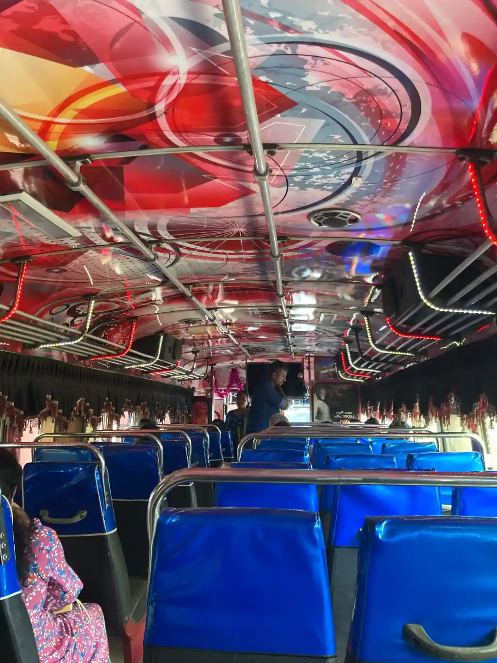 colorful bus interiors