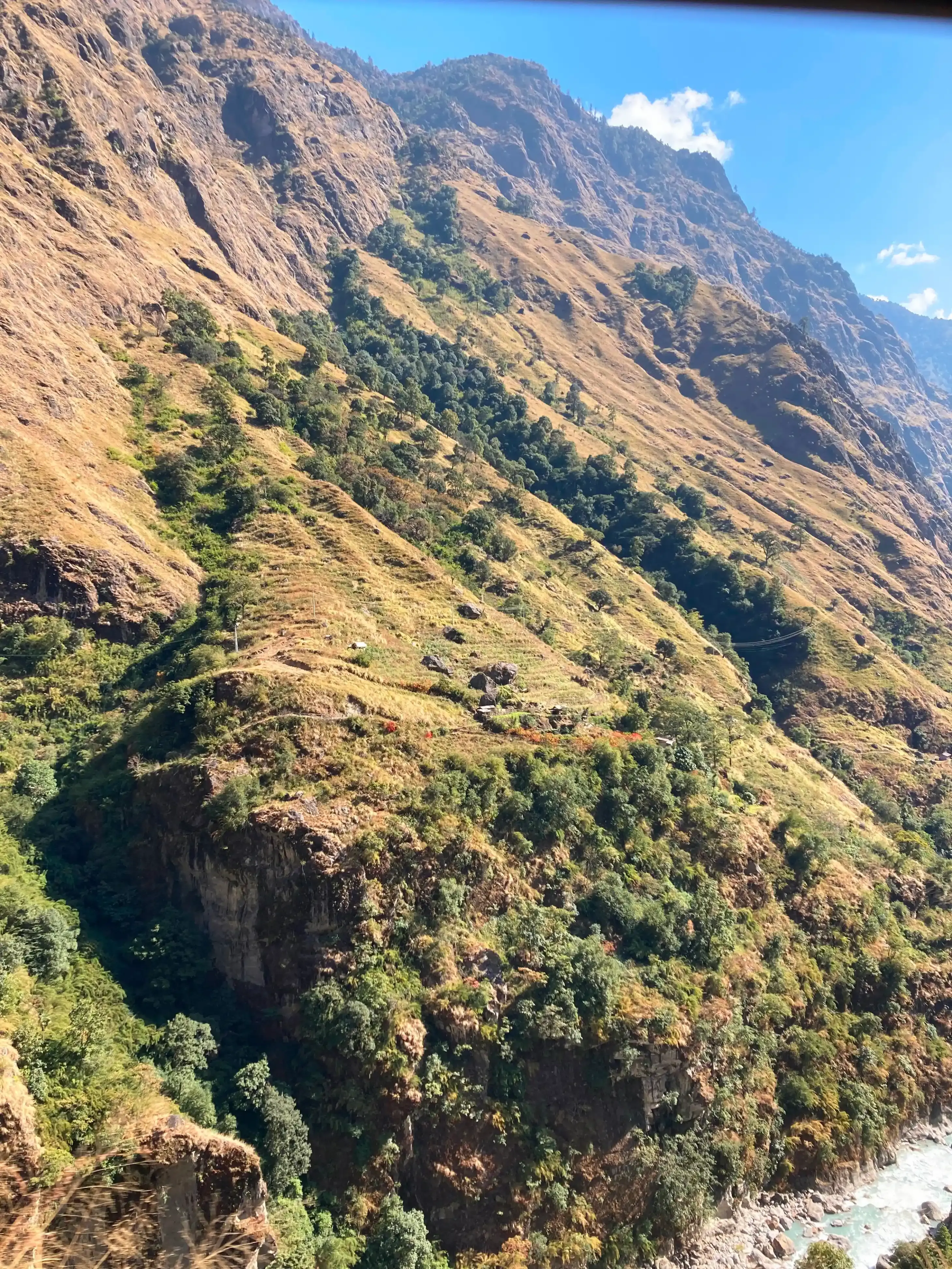 View of the mountains from the bus