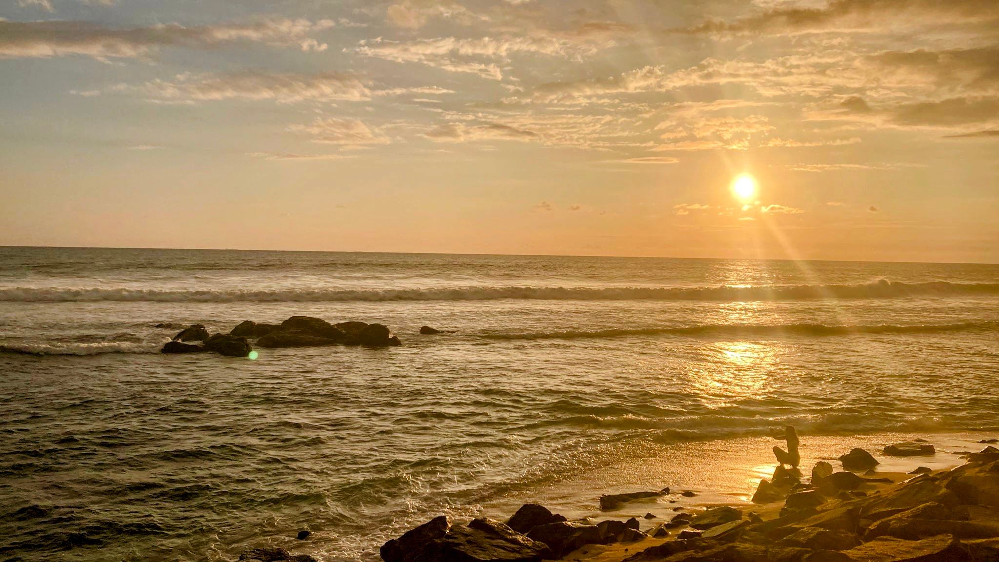 sunset on the sea in Ahangama